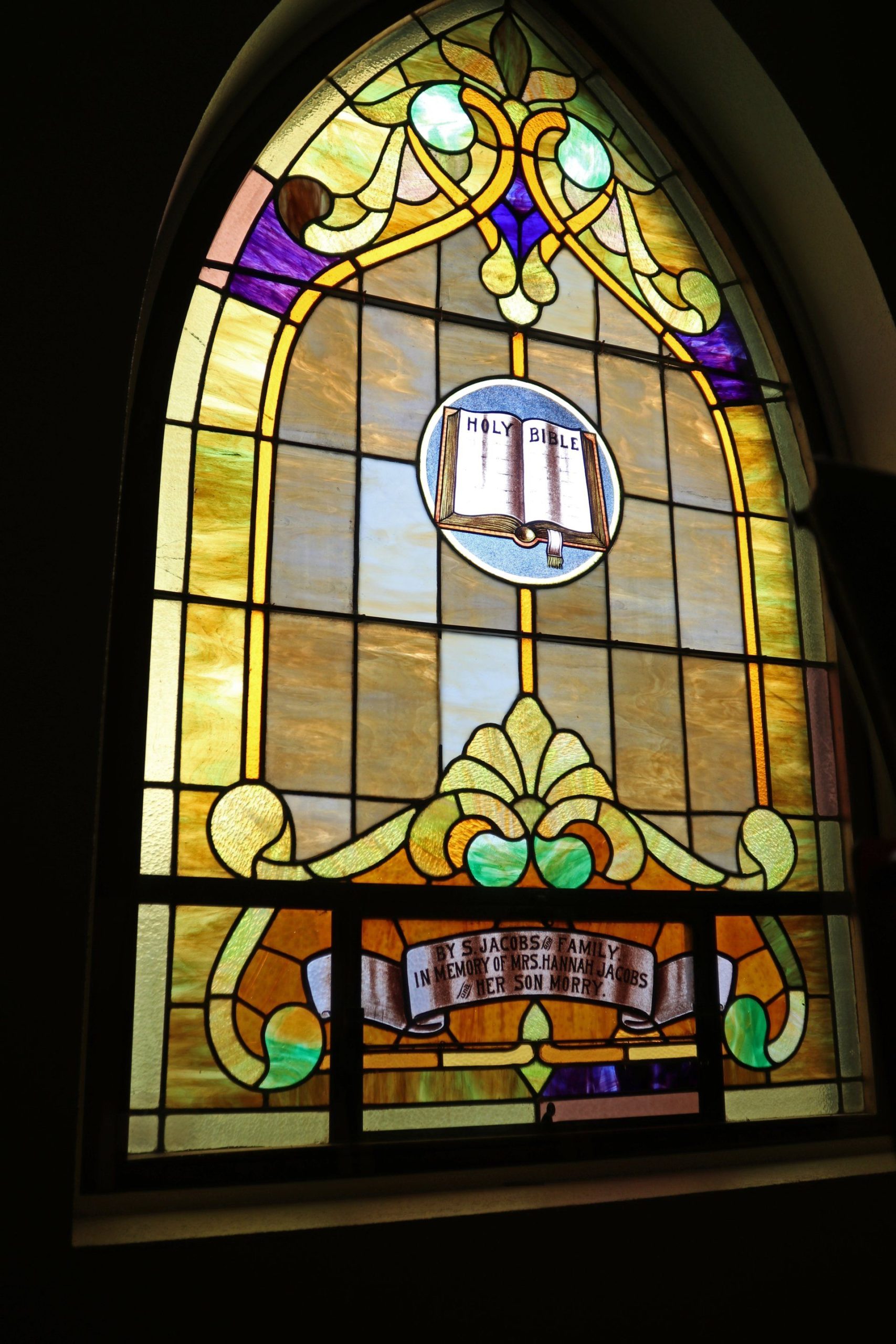 Stained glass at Temple Emanu-El